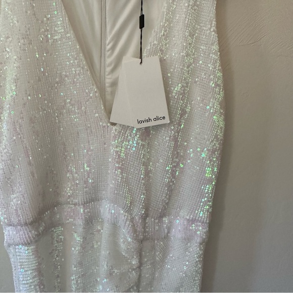 NWT Lavish Alice Iridescent Sequin Midi Dress - Picture 2 of 9